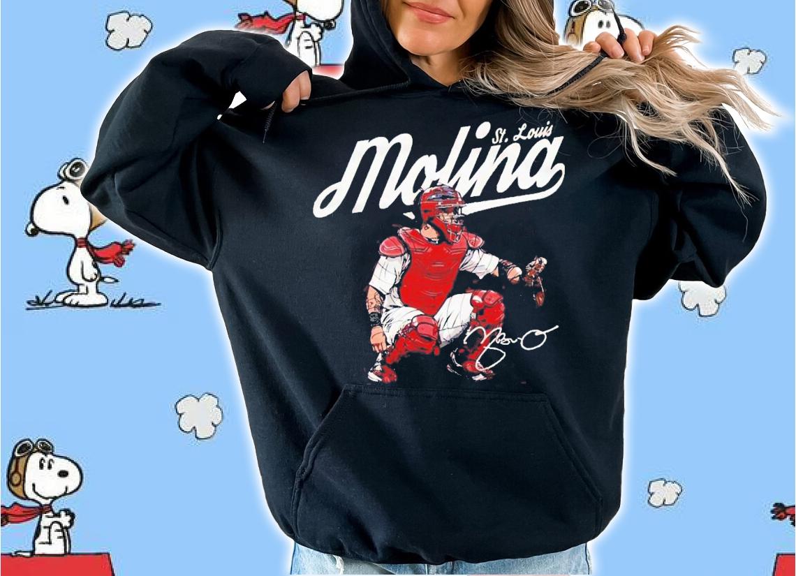 Yadier Molina St. Louis Cardinals Baseball Signatures T-Shirt t-shirt hoodie