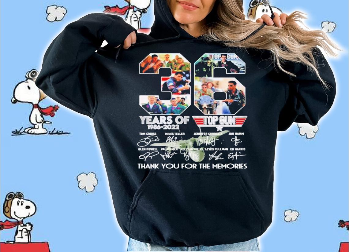 36 Years Of Top Gun 1986-2022 Signatures Thank You For The Memories Shirt t-shirt