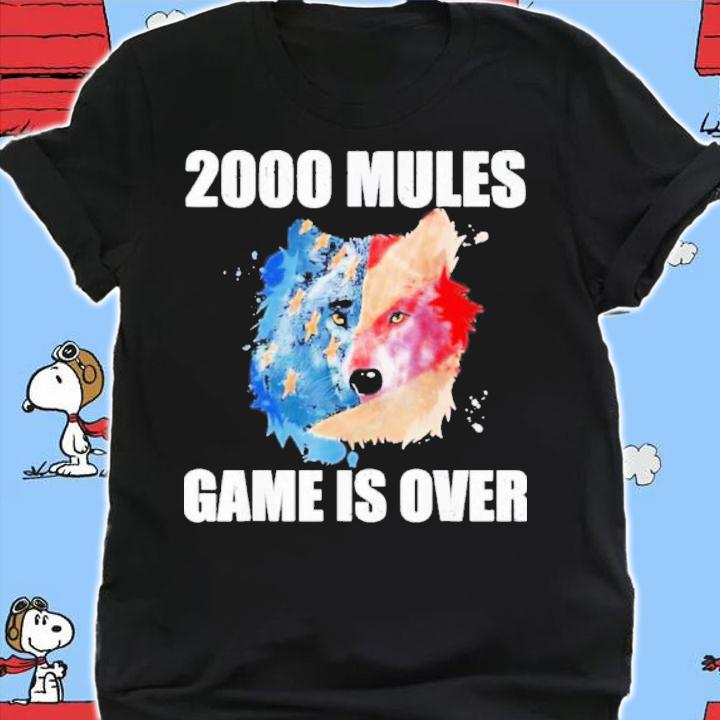 2000 Mules Game Is Over Pro Trump Wolf American Flag 2024 Shirt t-shirt