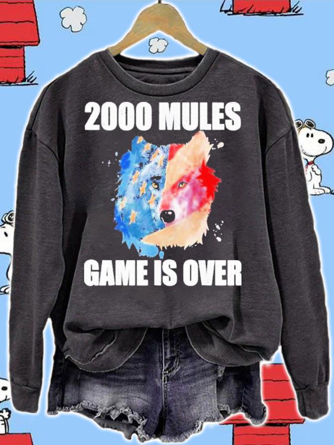 2000 Mules Game Is Over Pro Trump Wolf American Flag 2024 Shirt t-shirt