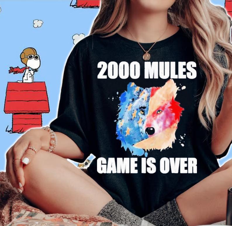 2000 Mules Game Is Over Pro Trump Wolf American Flag 2024 Shirt t-shirt