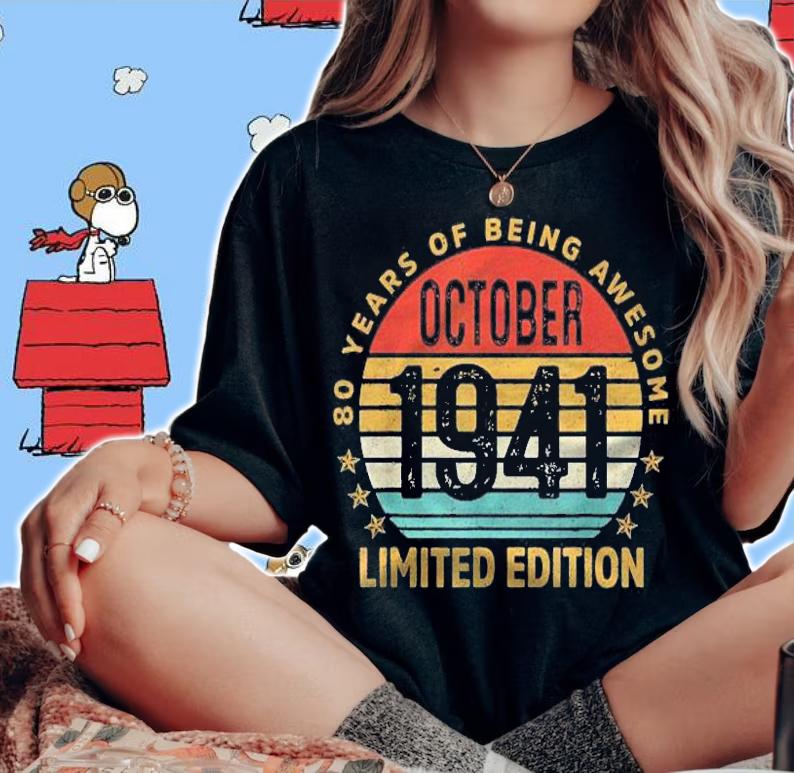 81 Years Old Gifts October 1941 Limited Edition 81St Birthday Shirt t-shirt