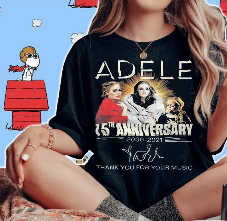 Adele 15th Anniversary 2006-2021 Signatures Thank You For Your Music Shirt t-shirt
