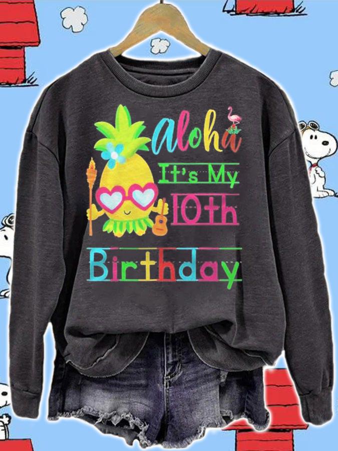 Aloha Its My 10Th Birthday Hawaii Girls Sunglass Pineapple shirt t-shirt sweatshirt