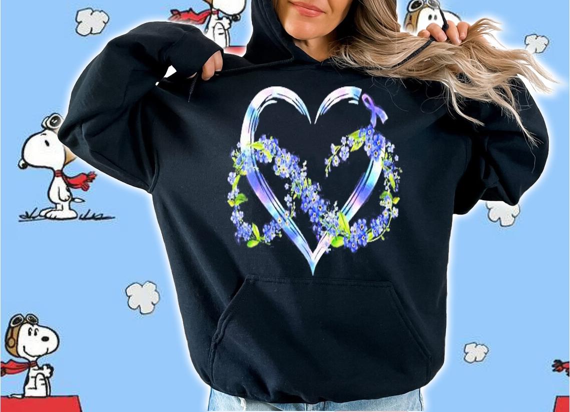 Alzheimer Awareness Forget Me Not Floral Heart Shirt t-shirt