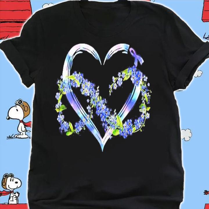 Alzheimer Awareness Forget Me Not Floral Heart Shirt t-shirt