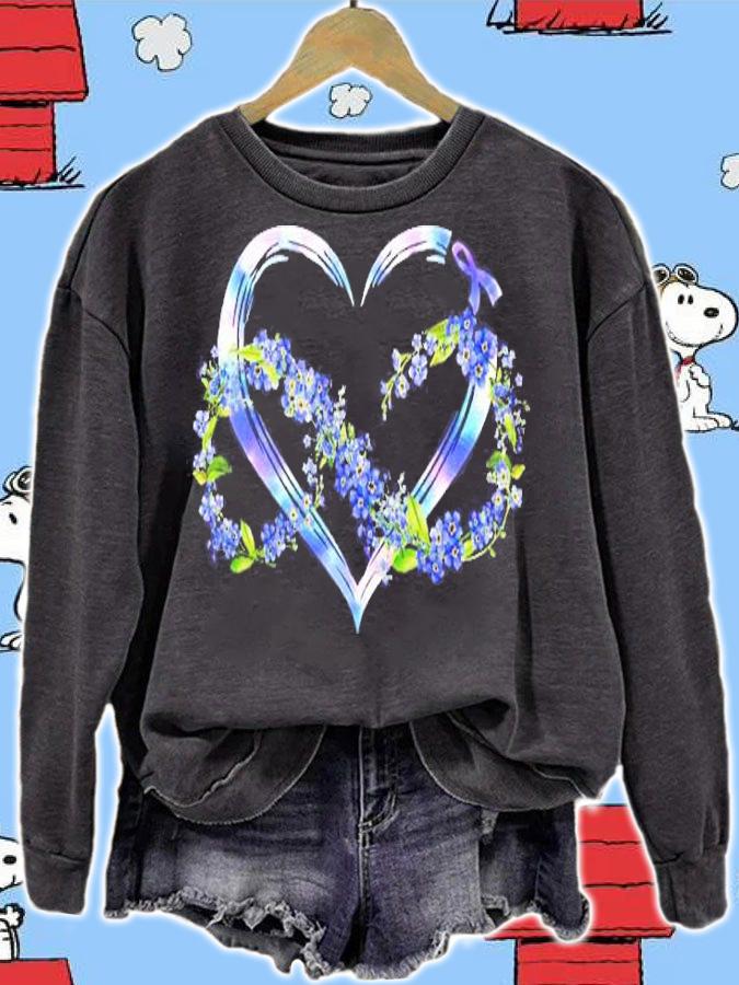 Alzheimer Awareness Forget Me Not Floral Heart Shirt t-shirt
