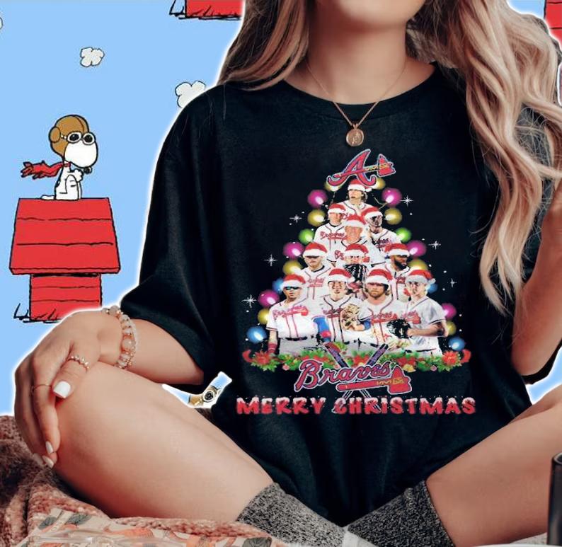 Atlanta Braves Merry Christmas Tree shirt t-shirt woman shirt