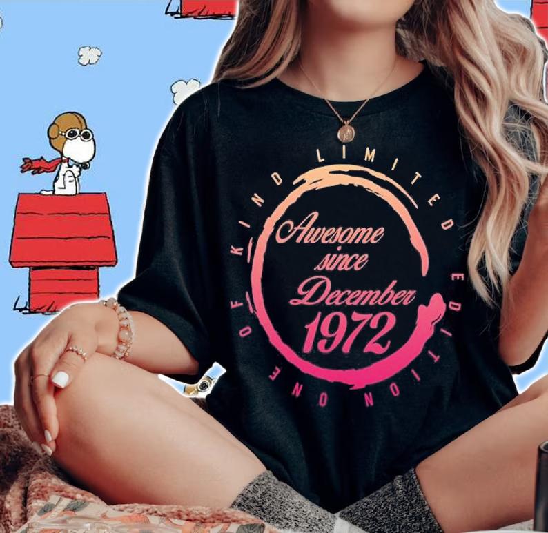Awesome Since December 1972, Vintage 50 Years Old T-Shirt t-shirt woman shirt