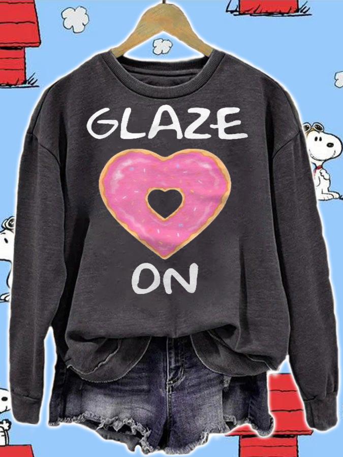 Bakers Dozen Glaze On Donut Heart Shirt t-shirt