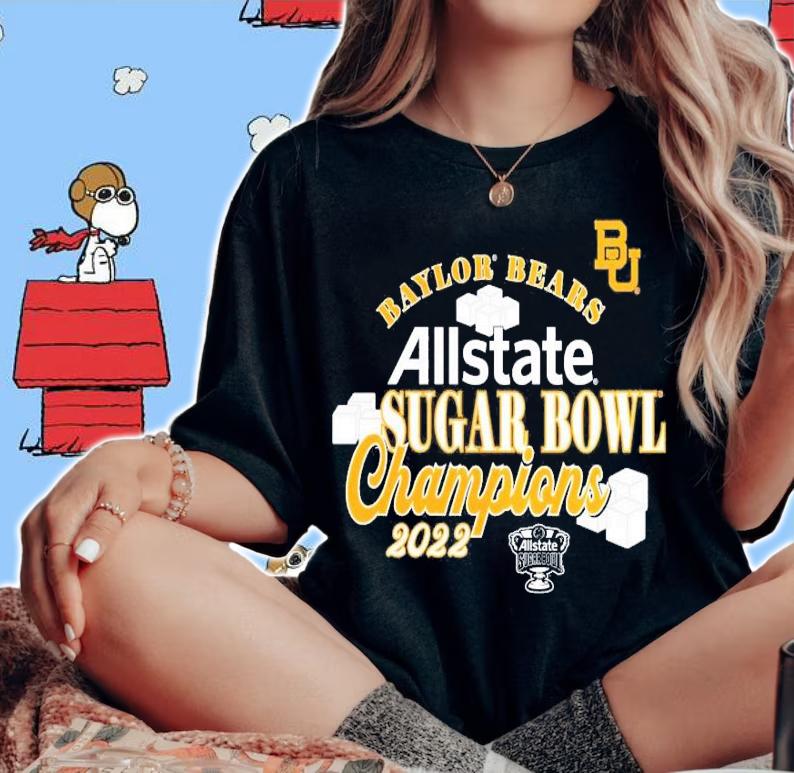 Baylor Bears Heathered Charcoal 2022 All State Sugar Bowl Champions Dive Shirt t-shirt woman shirt