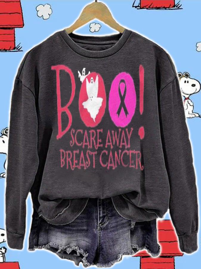 Boo Scare Away Breast Cancer Awareness Halloween Shirt t-shirt sweatshirt