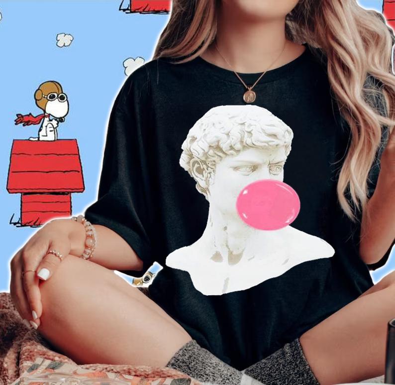 Bubble Gum Statue Of David Museum Of Art Sculpture T-Shirt t-shirt