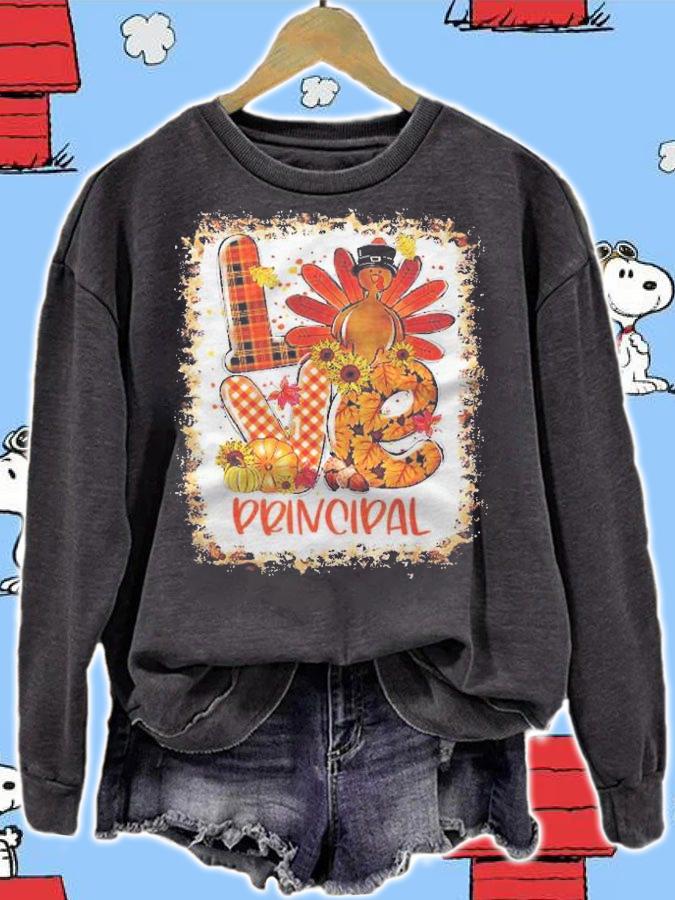 Bleached Love Turkey Principal Thanksgiving Fall Autumn Gift Shirt t-shirt