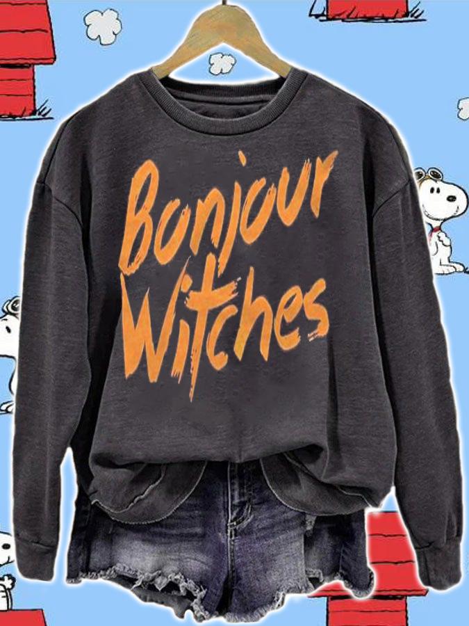 Bonjour Witches Halloween Sarcasm Classic Shirt t-shirt