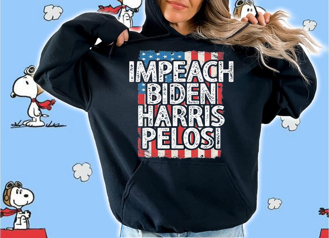 Impeach Biden Harris Pelosi Biden Harris USA Flag T-Shirt t-shirt
