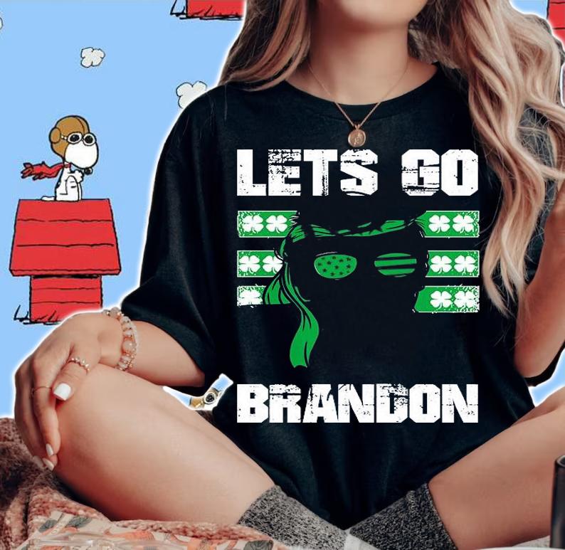 Lets Go Brandon St Patrick's Day Trump Beer America Flag T-Shirt t-shirt