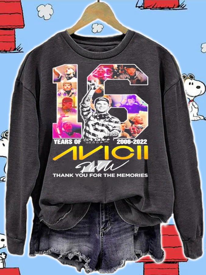 Official 16 Years Of 2006-2022 Avicii Signatures Thank You For The Memories Shirt t-shirt