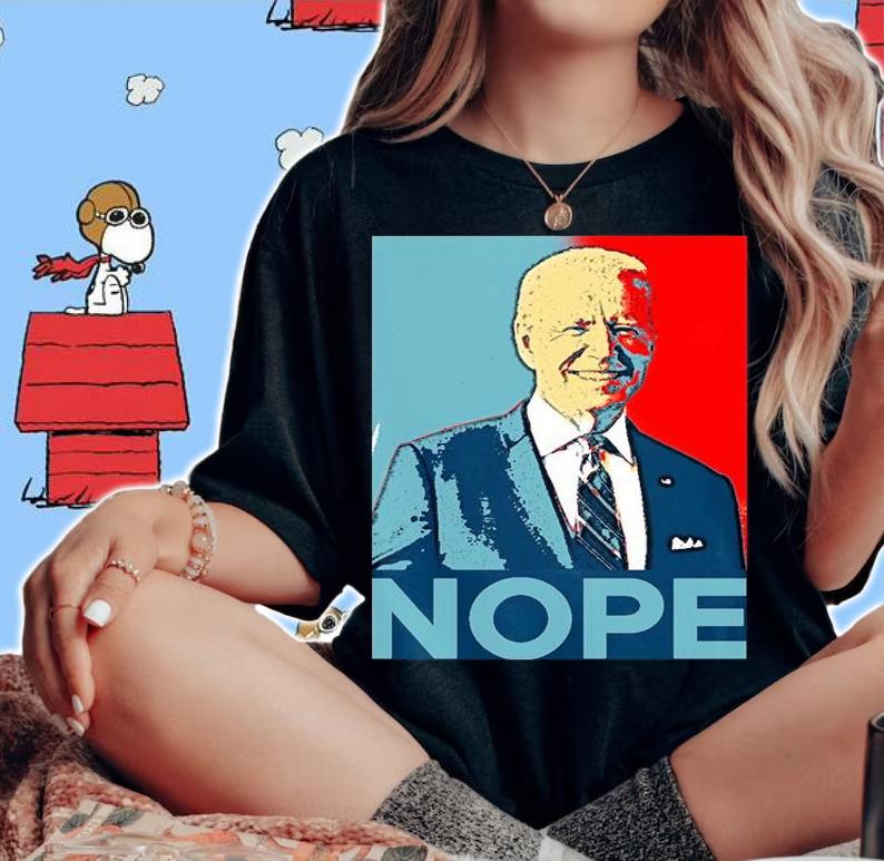 Joe Biden Nope Biden Poster Vintage T-Shirt t-shirt woman shirt