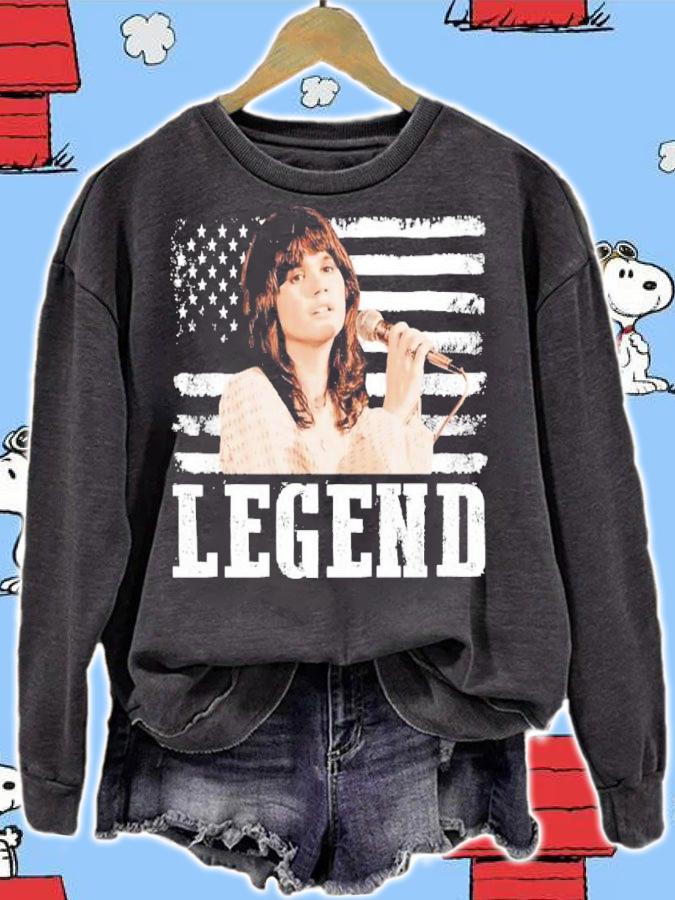 Linda Ronstadt Music Legend Distressed American Flag Shirt t-shirt
