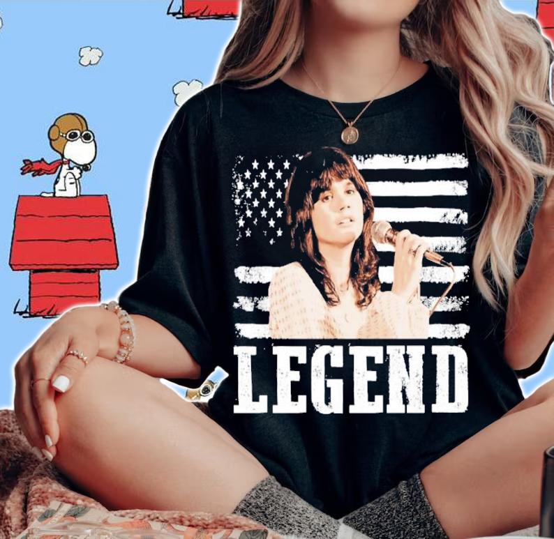 Linda Ronstadt Music Legend Distressed American Flag Shirt t-shirt