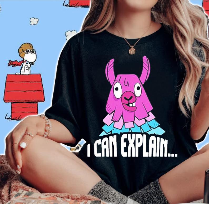 Loot Llama I Can Explain I Animal I Gaming I Video Gamer T-Shirt t-shirt