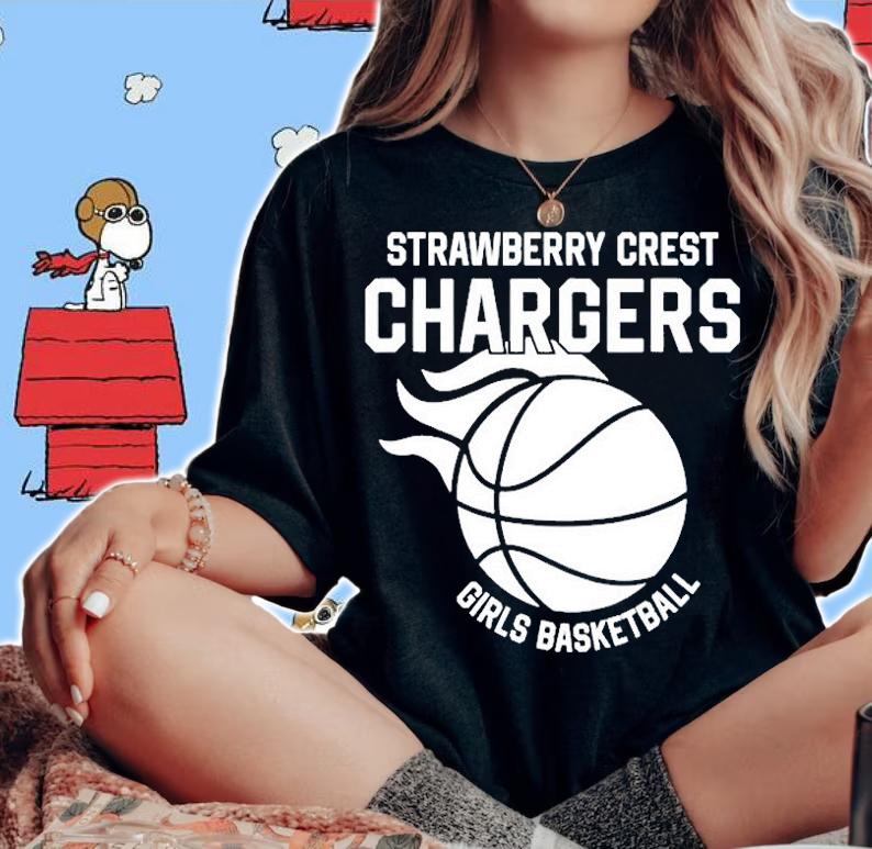 Strawberry Crest Girls Basketball Ball T-Shirt t-shirt woman shirt