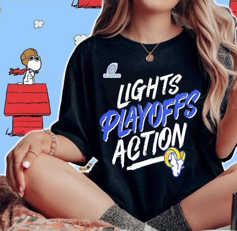 Los Angeles Rams 2021 NFL Playoffs Bound Lights Action shirt t-shirt