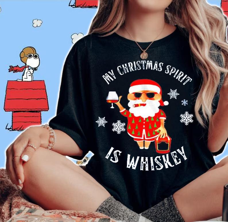 My Christmas Spirit Is Whiskey T-Shirt t-shirt woman shirt