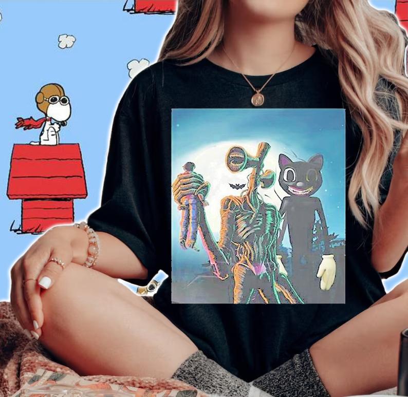 Siren Head And Cartoon T-Shirt t-shirt woman shirt