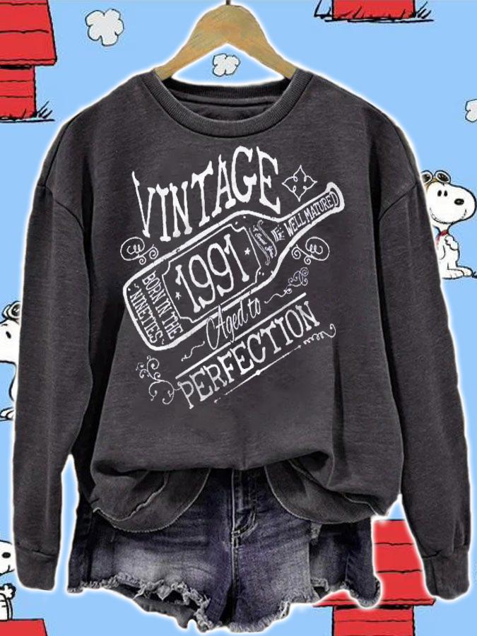 Cute Wine 30Th Birthday Gift For Her 1991 Aged To Perfection Shirt t-shirt