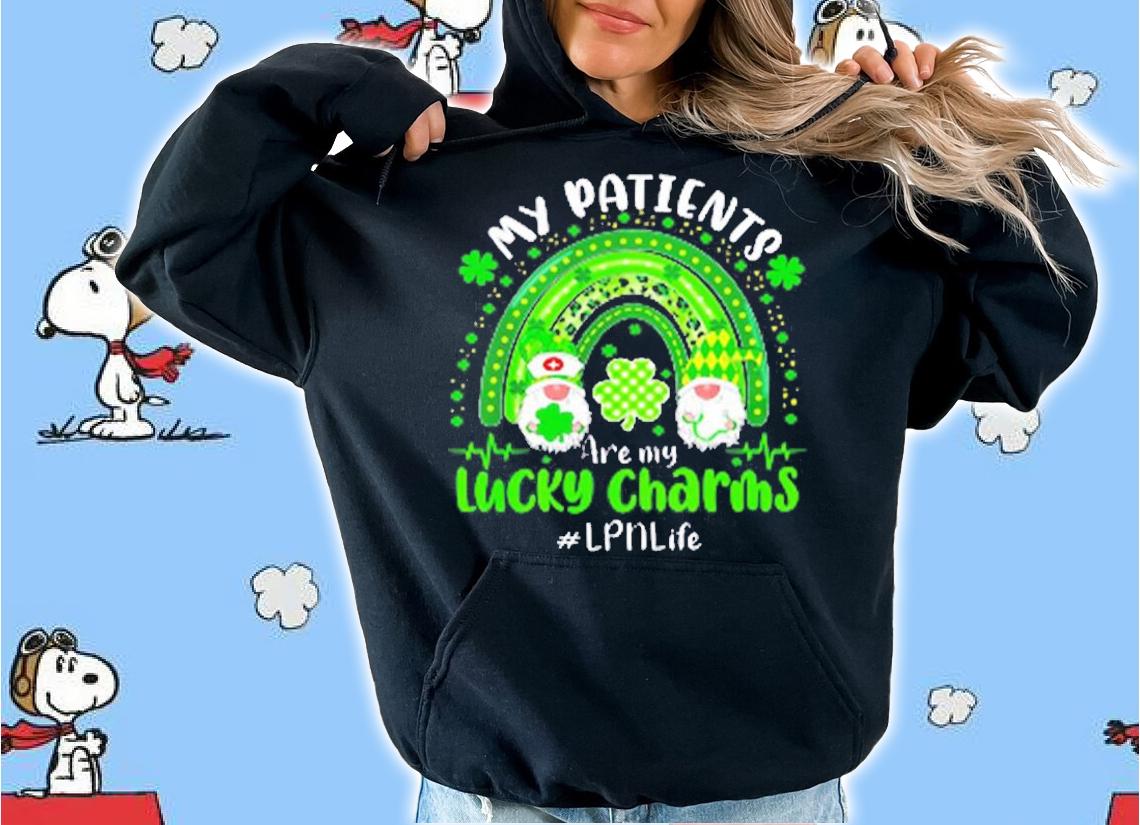 Gnome Patients Are My Lucky Charms LPN Life St Patrick's Day T-Shirt t-shirt