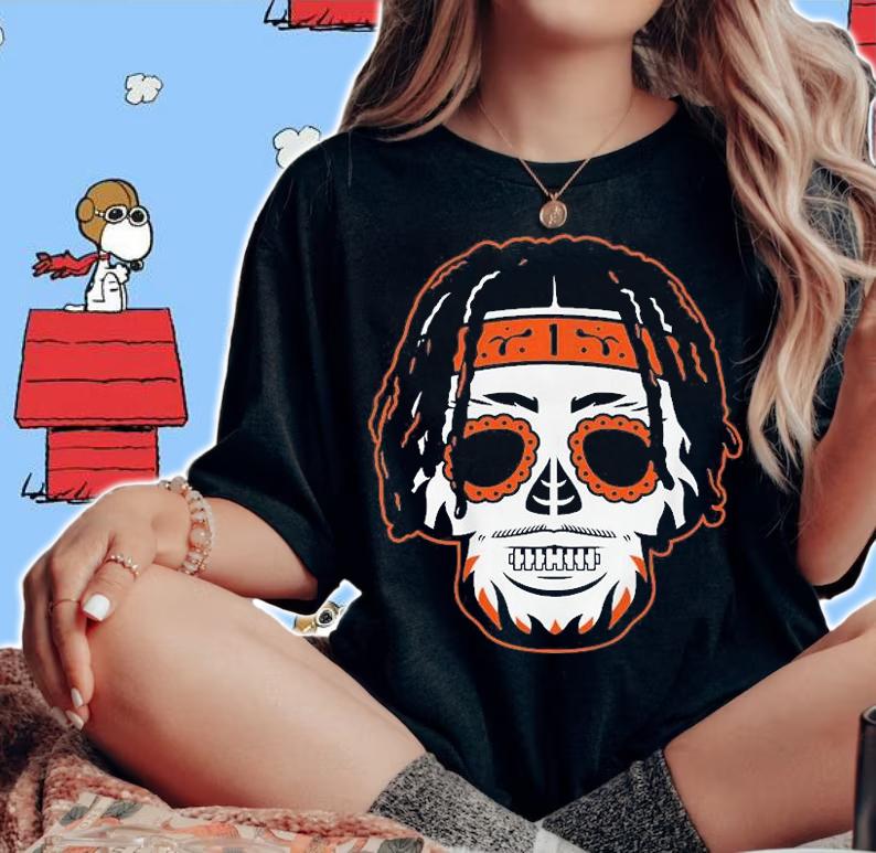Ja'marr Chase Sugar Skull T-Shirt t-shirt woman shirt
