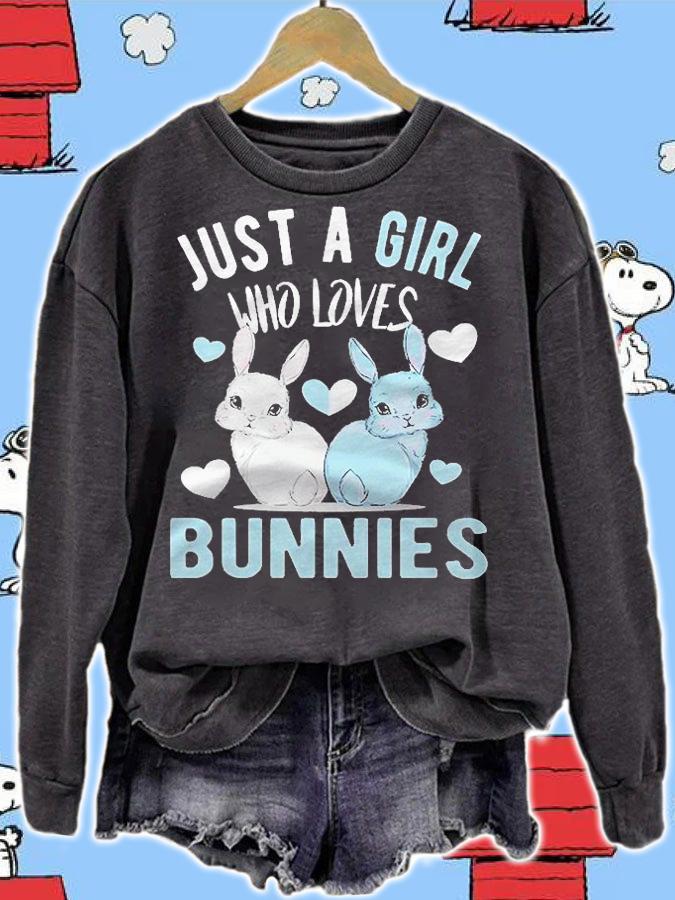 Just A Girl Who Loves Bunnies Bunny Mom Pullover Shirt t-shirt