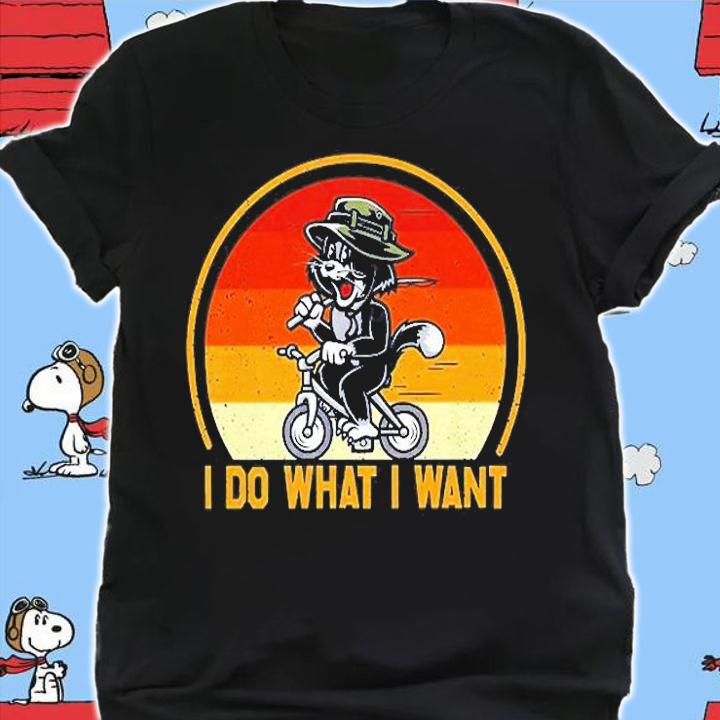 Retro Funny I Do What I Want Cat Kitty Lover T-Shirt t-shirt shirt