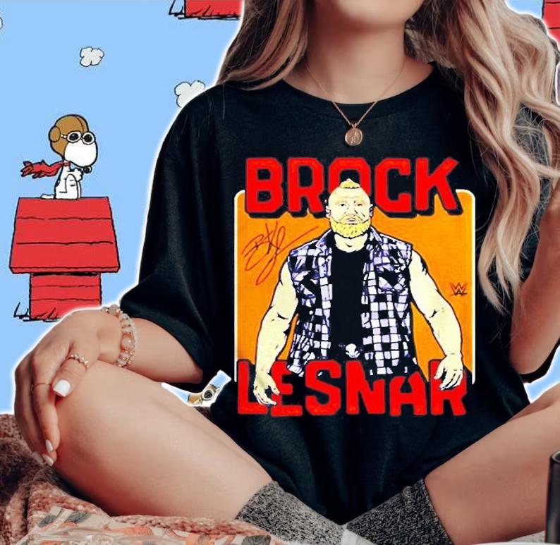 Superstars Wwe Brock Lesnar Flannel Signature Shirt t-shirt woman shirt