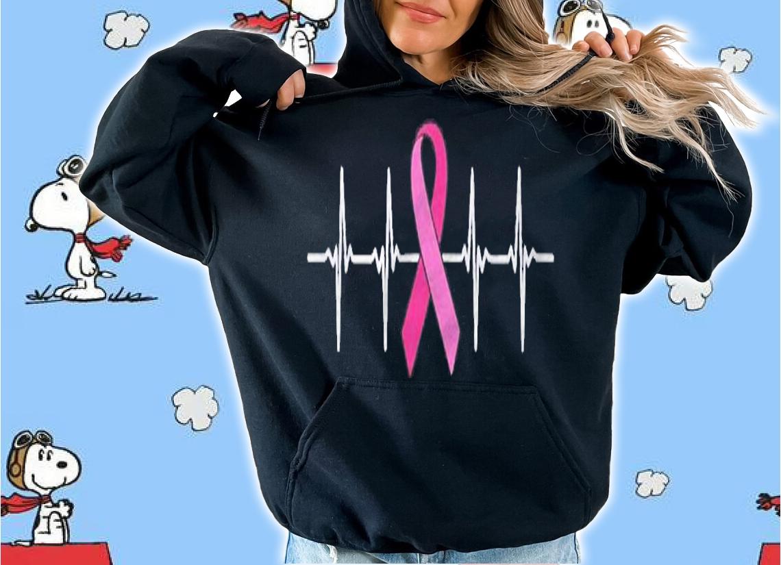 Pink Ribbon Heartbeat Breast Cancer Awareness Shirt t-shirt
