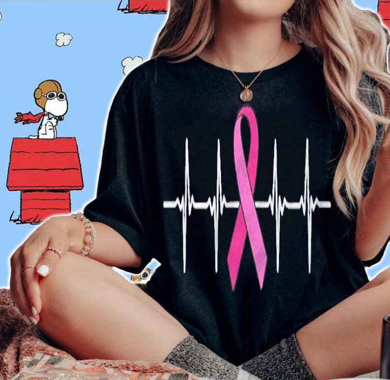 Pink Ribbon Heartbeat Breast Cancer Awareness Shirt t-shirt