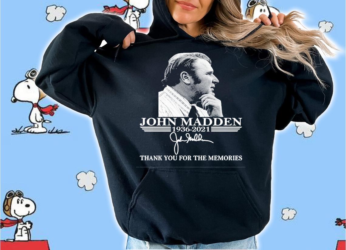 John Madden 1936 2021 Thank You For The Memories Signature T-Shirt t-shirt hoodie