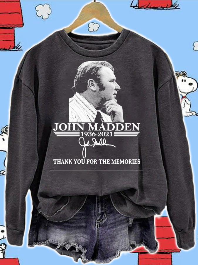 John Madden 1936 2021 Thank You For The Memories Signature T-Shirt t-shirt sweatshirt