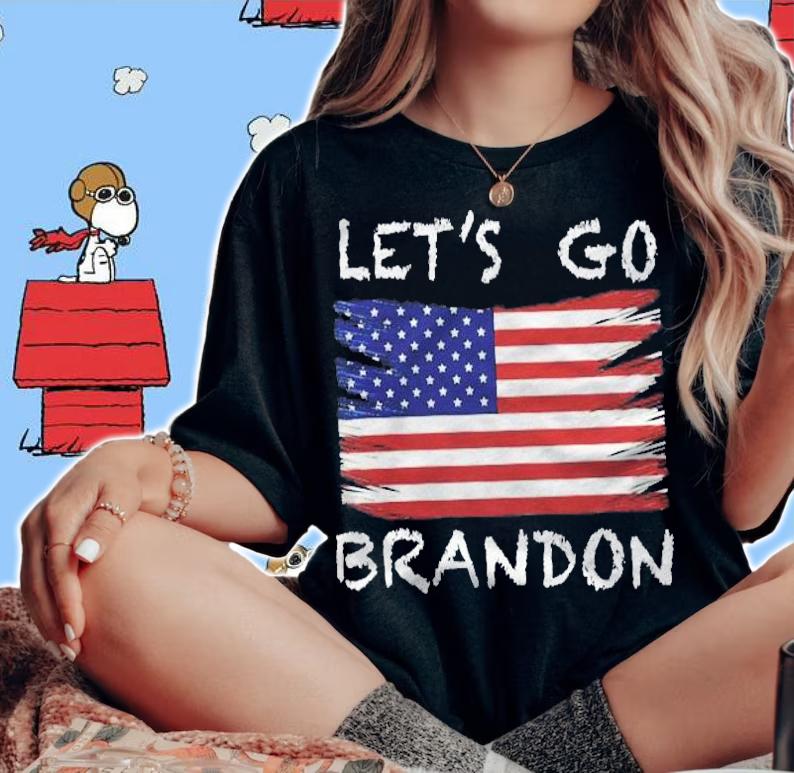 Lets Go Brandon Tee Conservative Anti Liberal Us Flag Shirt t-shirt