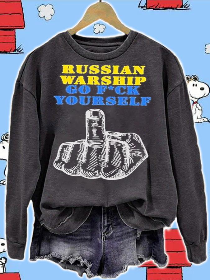Russian Warship Go F Yourself Ukraine Flag Free Ukraine T-Shirt t-shirt