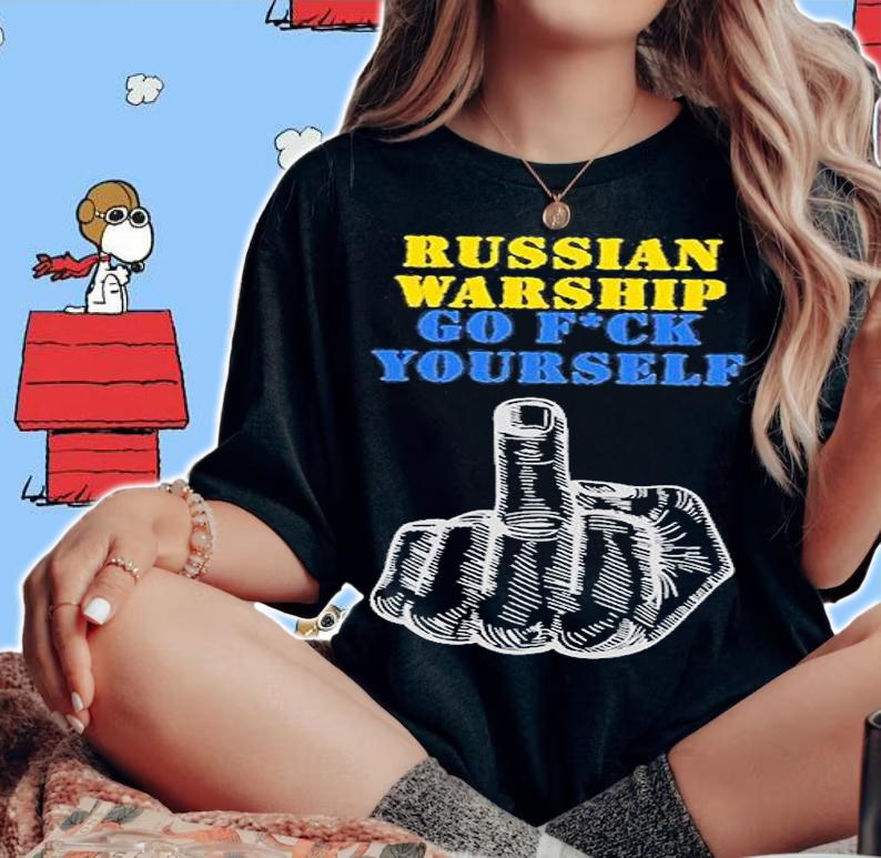 Russian Warship Go F Yourself Ukraine Flag Free Ukraine T-Shirt t-shirt