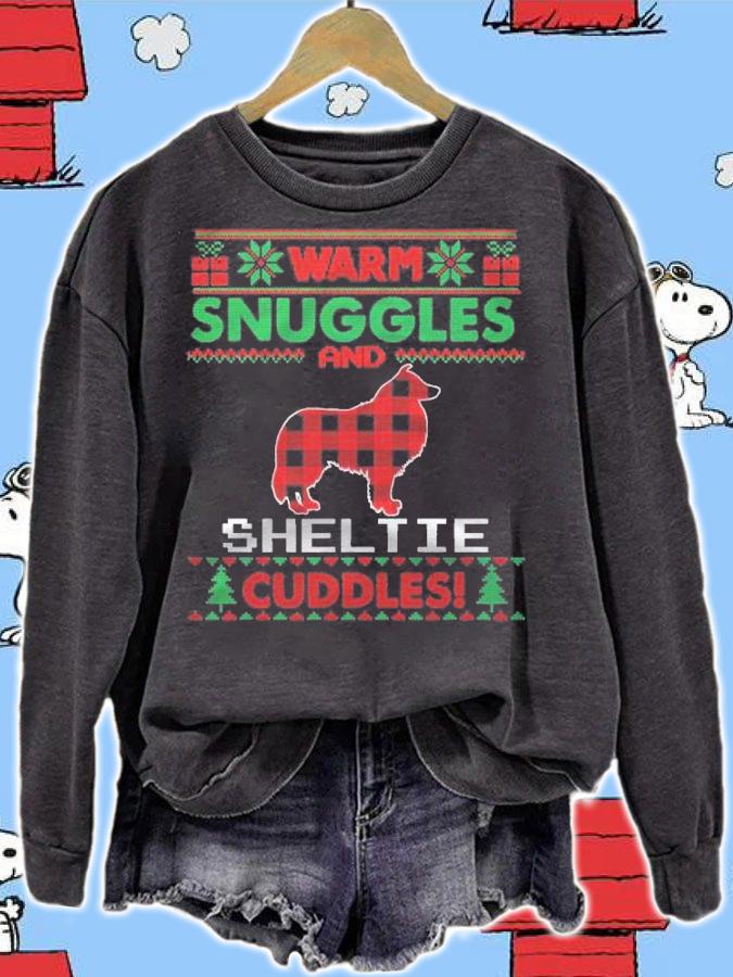 Sheltie Dog Christmas Pajama Shirt Ugly Christmas Sweater Shirt t-shirt sweatshirt