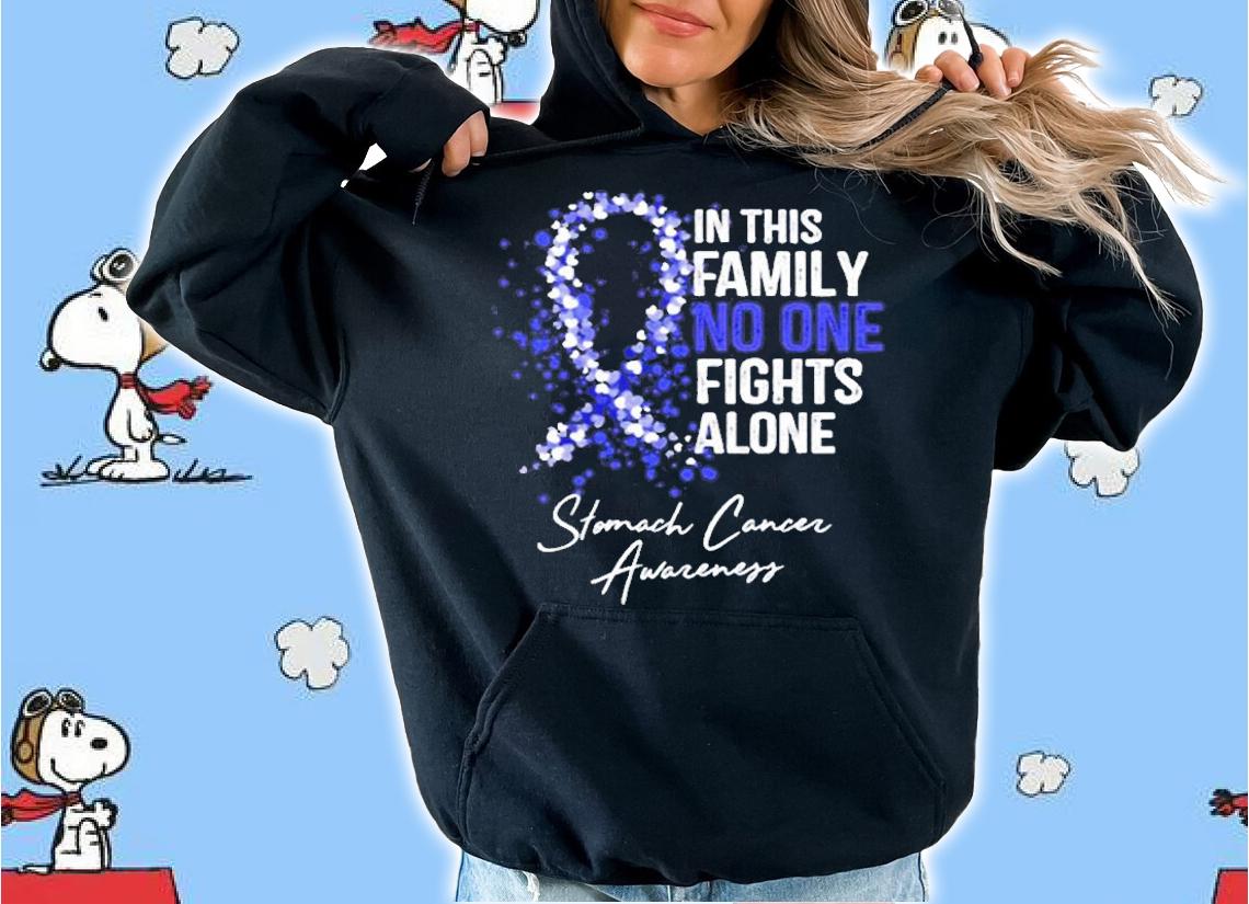 Stomach Cancer Awareness In This Family No One Fights Alone T-Shirt t-shirt