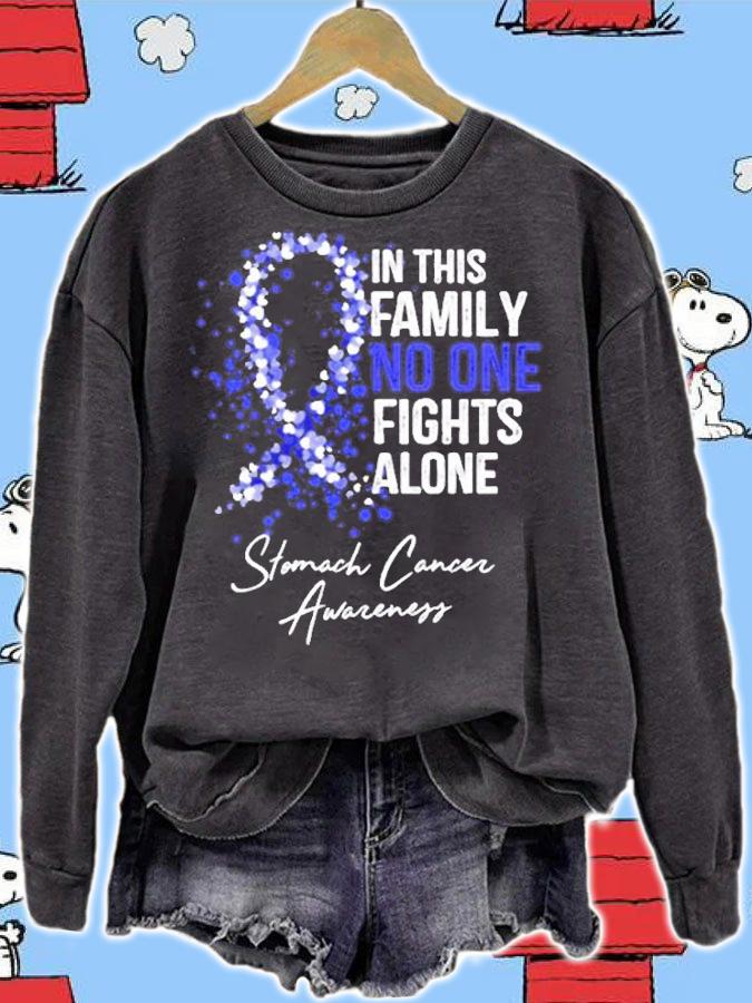 Stomach Cancer Awareness In This Family No One Fights Alone T-Shirt t-shirt