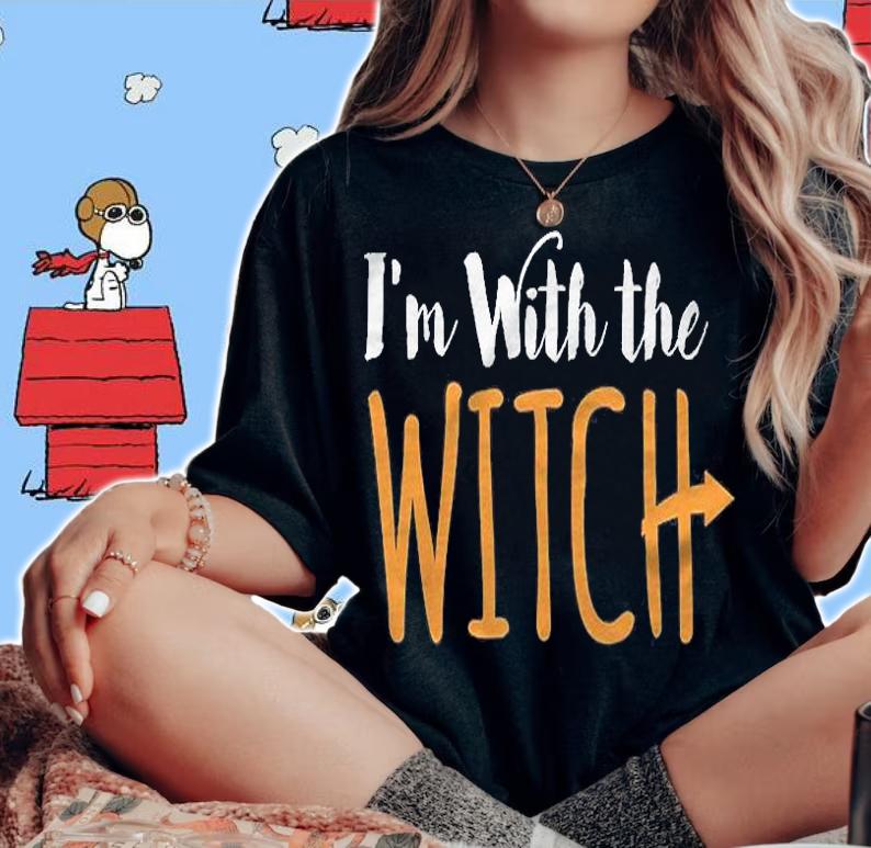 Couples Halloween Costume Im With The Witch Shirt t-shirt