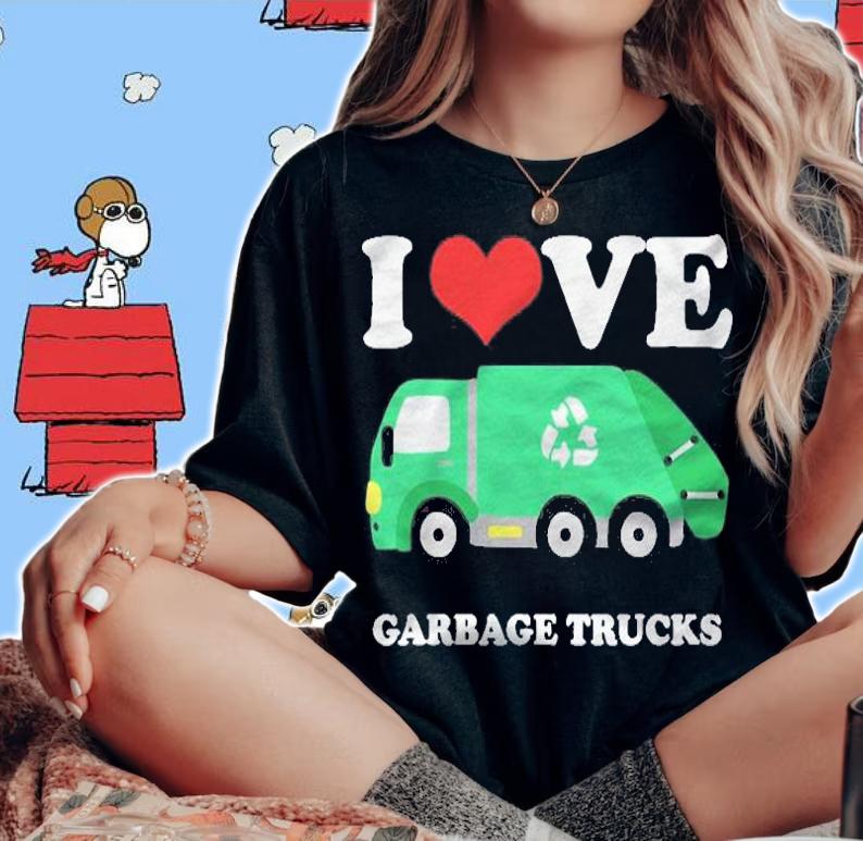 I Love Trash Garbage Trucks Hat Trucker Shirt t-shirt