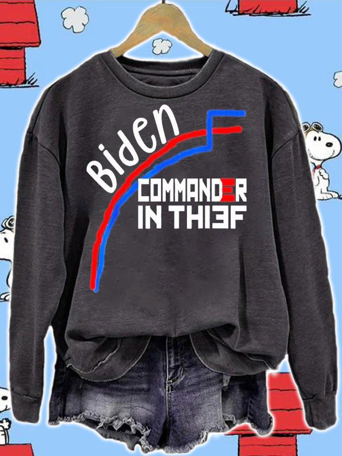 Joe Biden Commander in Thief Benfords Law Trump T-Shirt t-shirt sweatshirt