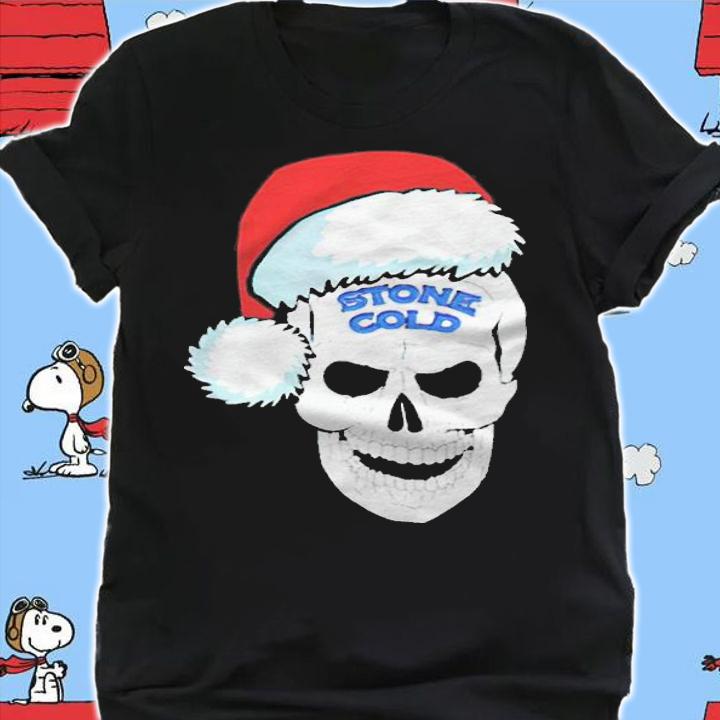Stone Cold Steve Austin Santa hat skull T-shirt t-shirt